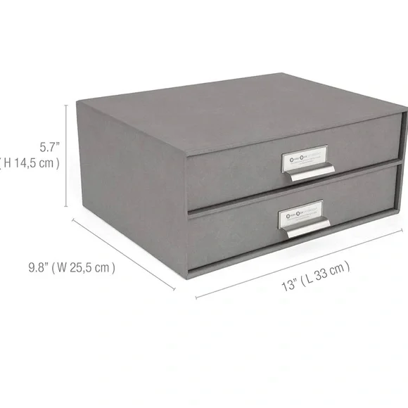 Grey Desktop 2-Drawer Storage - Picture 10 of 12